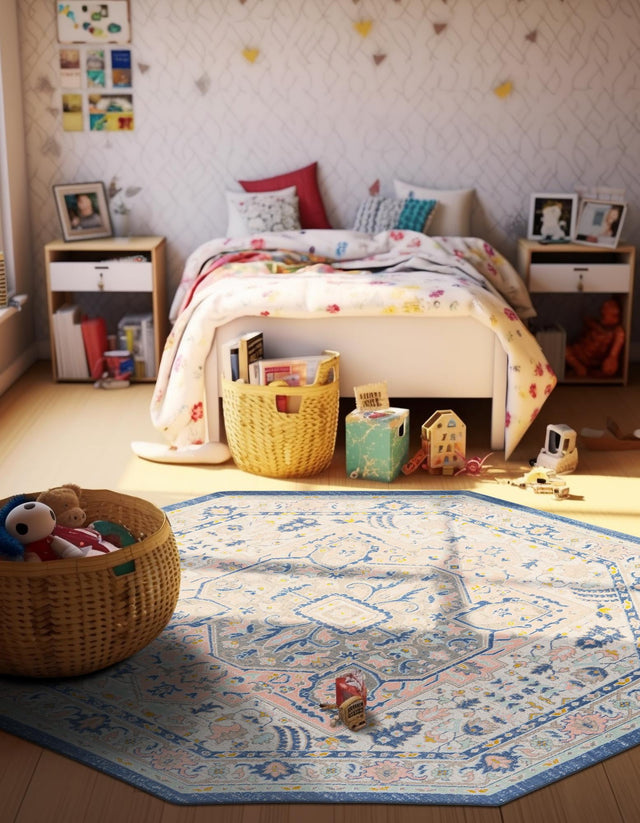 Multicolor 7' x 7' Whitney Octagon Area Rug