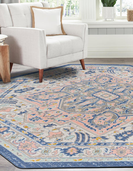Multicolor 7' x 7' Whitney Octagon Area Rug