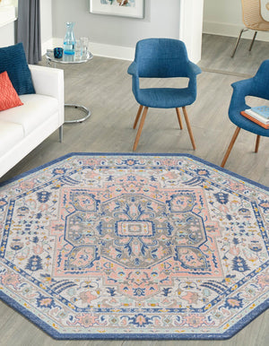Multicolor 7' x 7' Whitney Octagon Area Rug