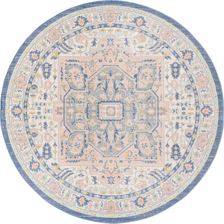 Multicolor 7' x 7' Whitney Round Area Rug