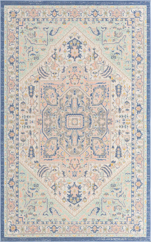 Multicolor 5' 3 x 8' Whitney Rectangle Area Rug Classic Vintage Distressed Look Traditional Persian Inspired Carpet for Home Decor for Sale at Rug Engine