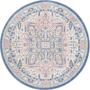 Multicolor 5' x 5' Whitney Round Area Rug