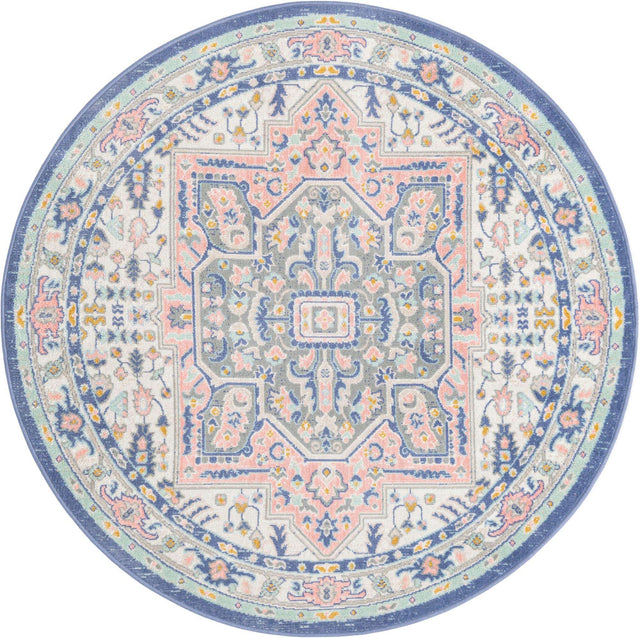Multicolor 5' x 5' Whitney Round Area Rug
