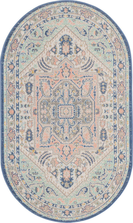 Multicolor 3' x 5' 3 Whitney Oval Area Rug