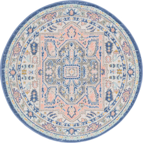 Multicolor 3' 3 x 3' 3 Whitney Round Area Rug