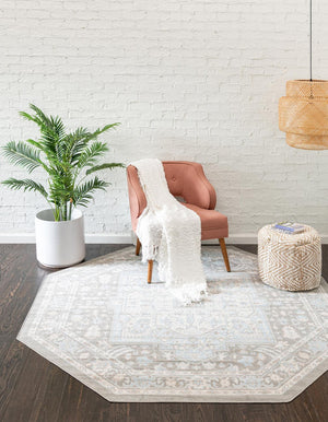 Cloud Gray 7' x 7' Whitney Octagon Area Rug