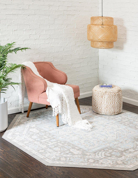 Cloud Gray 7' x 7' Whitney Octagon Area Rug