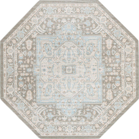 Cloud Gray 7' x 7' Whitney Octagon Area Rug
