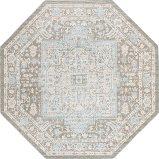Cloud Gray 7' x 7' Whitney Octagon Area Rug