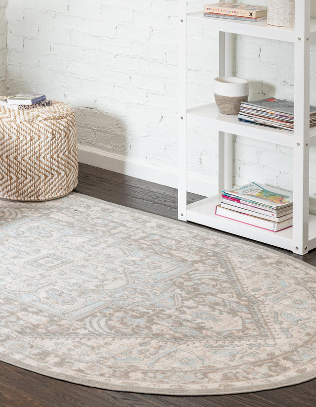Cloud Gray 5' 1 x 8' Whitney Oval Area Rug