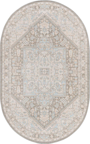 Cloud Gray 5' 1 x 8' Whitney Oval Area Rug
