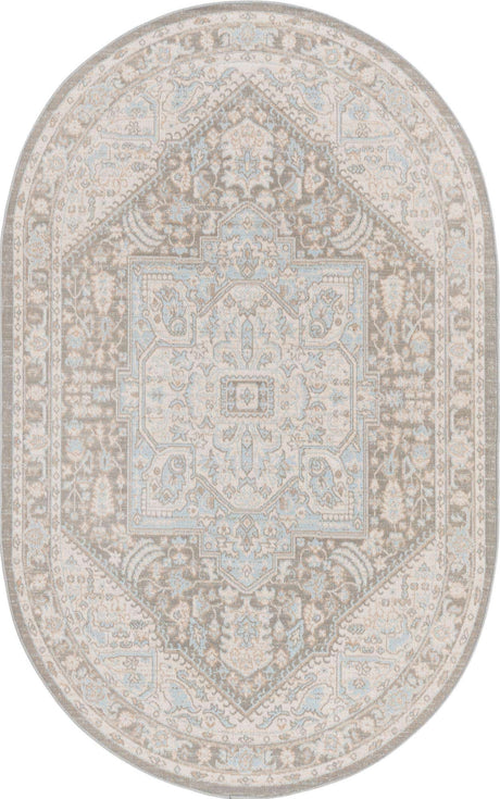 Cloud Gray 5' 1 x 8' Whitney Oval Area Rug