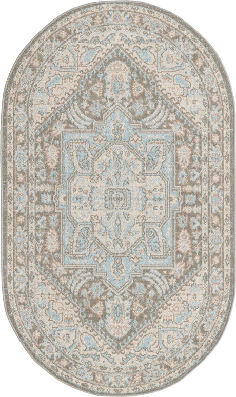 Cloud Gray 3' x 5' 3 Whitney Oval Area Rug