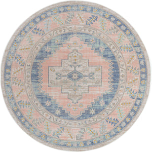 French Blue 7' x 7' Whitney Round Area Rug