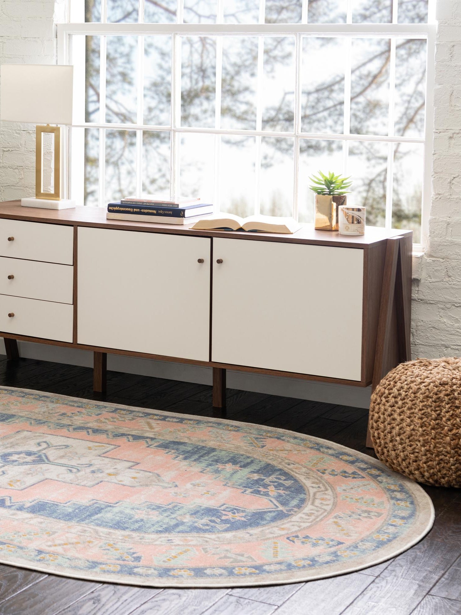 French Blue 3' x 5' 3 Whitney Oval Area Rug