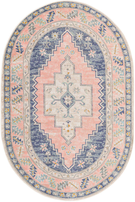 French Blue 5' x 8' Whitney Oval Area Rug