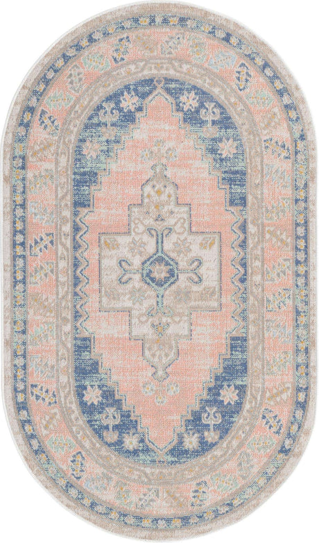 French Blue 3' x 5' 3 Whitney Oval Area Rug