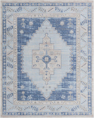 Sky blue 7' 10 x 10' Whitney Rectangle Area Rug
