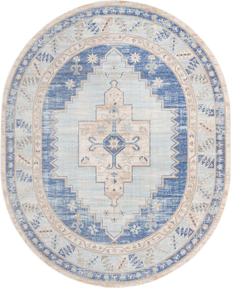 Sky blue 8' x 10' Whitney Oval Area Rug