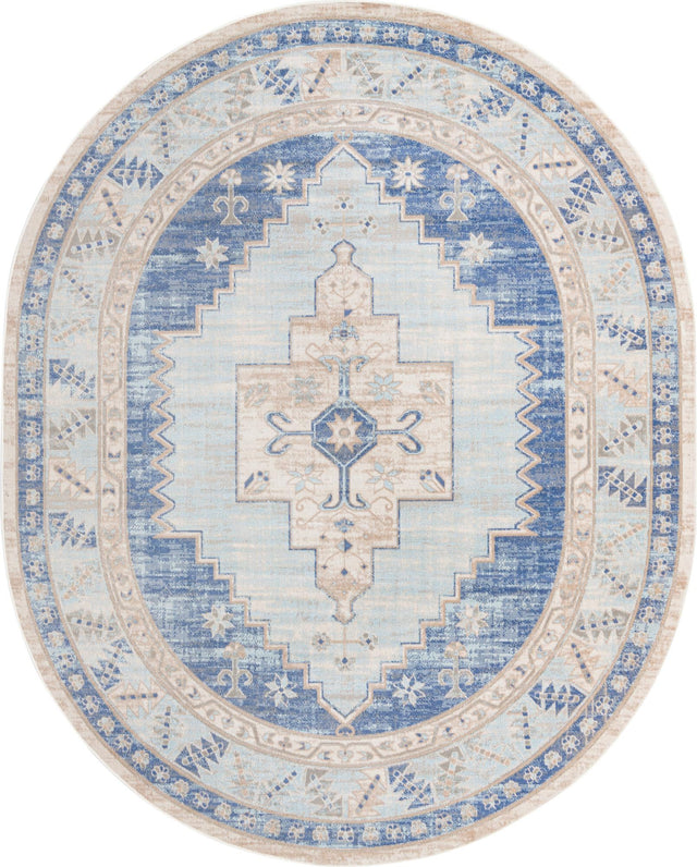 Sky blue 8' x 10' Whitney Oval Area Rug