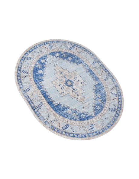 Sky blue 8' x 10' Whitney Oval Area Rug