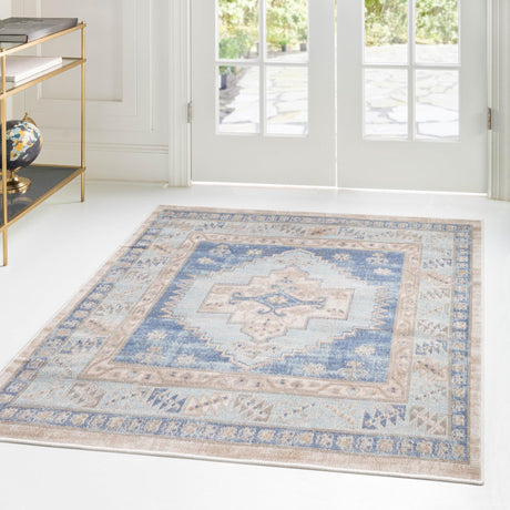 Sky blue 8' x 8' Whitney Square Area Rug