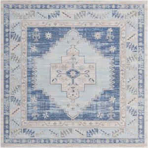Sky blue 8' x 8' Whitney Square Area Rug