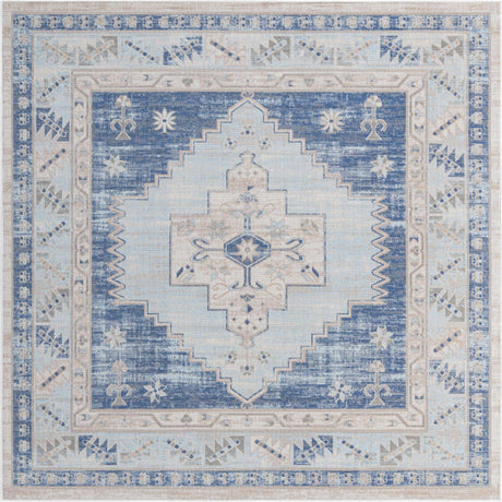 Sky blue 8' x 8' Whitney Square Area Rug