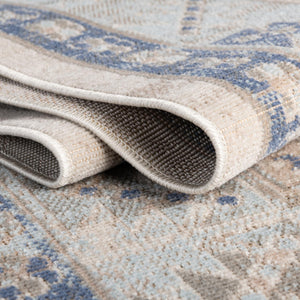 Sky blue 5' 3 x 8' Whitney Rectangle Area Rug Classic Vintage Distressed Look Traditional Persian Inspired Carpet for Home Decor for Sale at Rug Engine
