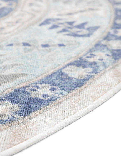 Sky blue 4' 1 x 6' 1 Whitney Oval Area Rug