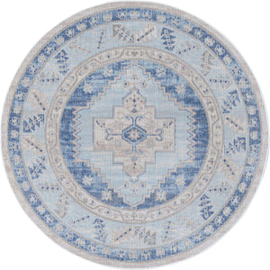 Sky blue 5' x 5' Whitney Round Area Rug