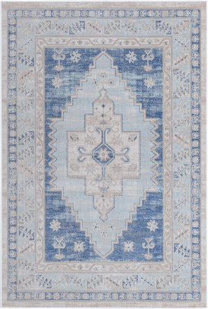 Sky blue 4' x 6' Whitney Rectangle Area Rug
