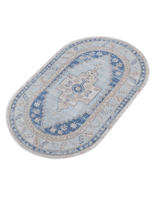 Sky blue 3' x 5' 3 Whitney Oval Area Rug