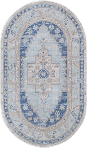 Sky blue 3' x 5' 3 Whitney Oval Area Rug