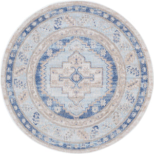 Sky blue 3' 3 x 3' 3 Whitney Round Area Rug