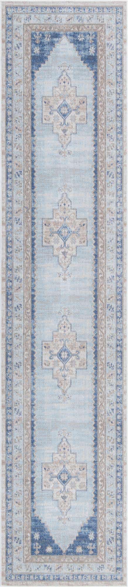 Sky blue 2' 7 x 12' Whitney Runner Area Rug