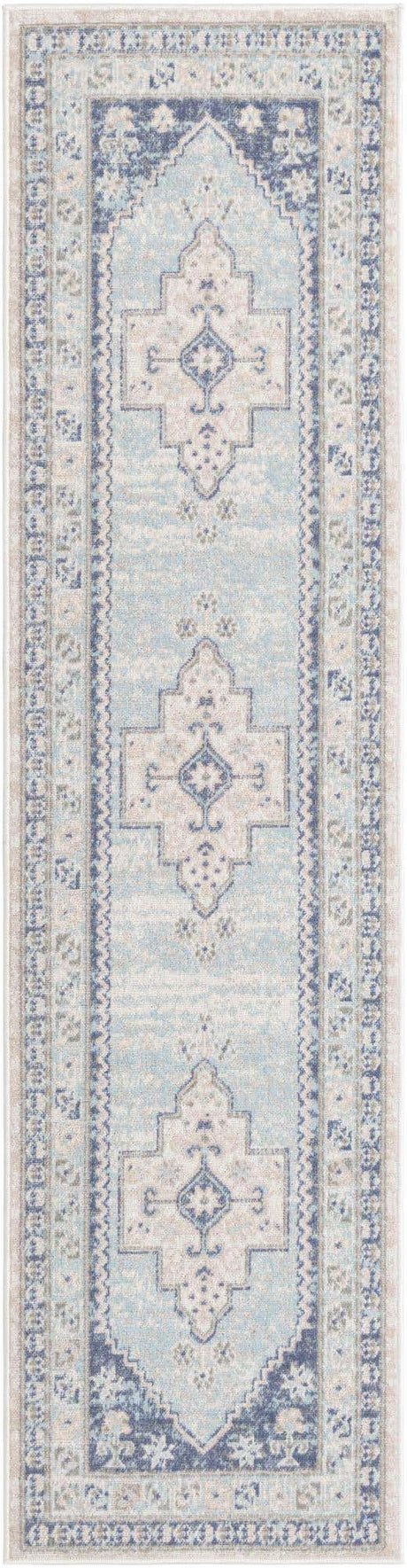 Sky blue 2' x 8' Whitney Runner Area Rug