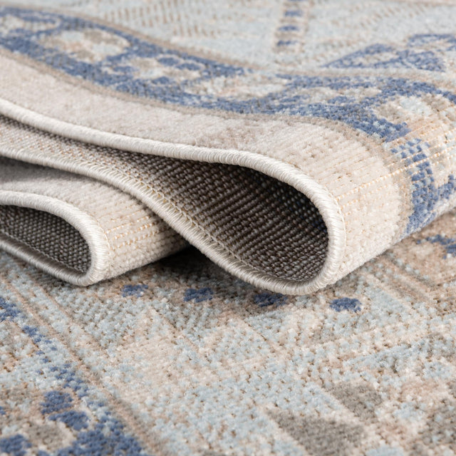 Sky blue 2' x 6' Whitney Runner Area Rug Classic Vintage Distressed Look Traditional Persian Inspired Carpet for Home Decor for Sale at Rug Engine