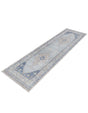 Sky blue 2' x 6' Whitney Runner Area Rug Classic Vintage Distressed Look Traditional Persian Inspired Carpet for Home Decor for Sale at Rug Engine
