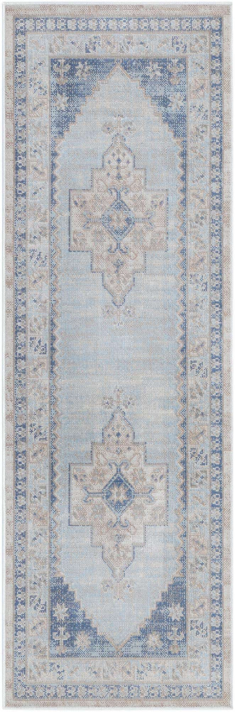Sky blue 2' x 6' Whitney Runner Area Rug