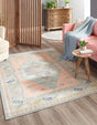 Pink 9' x 12' Whitney Rectangle Area Rug Classic Vintage Distressed Look Traditional Persian Inspired Carpet for Home Decor for Sale at Rug Engine