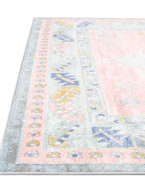 Pink 9' x 12' Whitney Rectangle Area Rug Classic Vintage Distressed Look Traditional Persian Inspired Carpet for Home Decor for Sale at Rug Engine