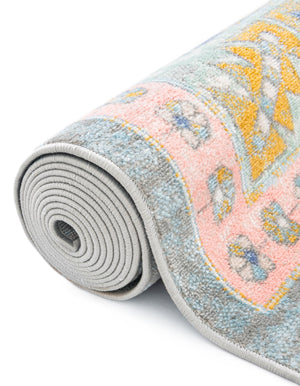 Pink 7' 10 x 11' Whitney Rectangle Area Rug Classic Vintage Distressed Look Traditional Persian Inspired Carpet for Home Decor for Sale at Rug Engine