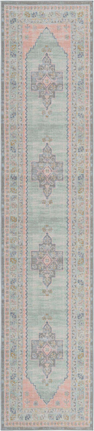 Pink 2' 7 x 12' Whitney Runner Area Rug Classic Vintage Distressed Look Traditional Persian Inspired Carpet for Home Decor for Sale at Rug Engine