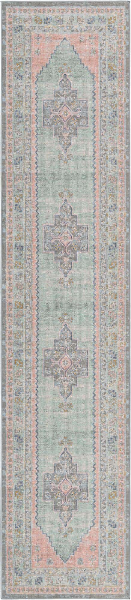 Pink 2' 7 x 12' Whitney Runner Area Rug Classic Vintage Distressed Look Traditional Persian Inspired Carpet for Home Decor for Sale at Rug Engine