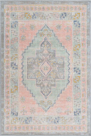 Pink 2' 2 x 3' Whitney Rectangle Area Rug Classic Vintage Distressed Look Traditional Persian Inspired Carpet for Home Decor for Sale at Rug Engine