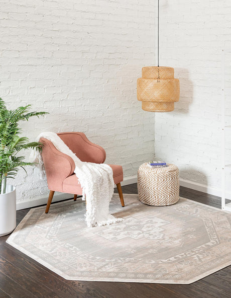 Mink 5' 3 x 5' 3 Whitney Octagon Area Rug