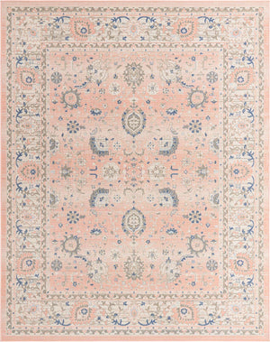 Powder Pink 8' x 10' Whitney Rectangle Area Rug Classic Vintage Distressed Look Traditional Persian Inspired Carpet for Home Decor for Sale at Rug Engine