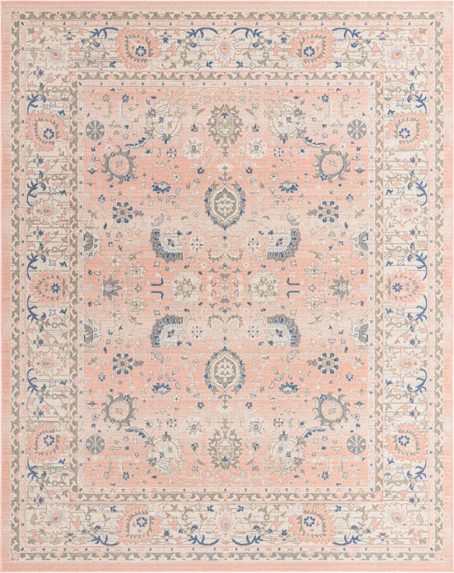 Powder Pink 8' x 10' Whitney Rectangle Area Rug Classic Vintage Distressed Look Traditional Persian Inspired Carpet for Home Decor for Sale at Rug Engine