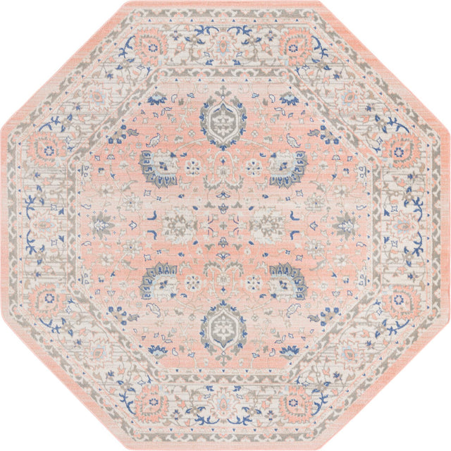 Powder Pink 7' x 7' Whitney Octagon Area Rug